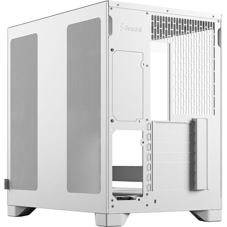 Custodia midi tower rgb dal design frattale pop 2 vision (bianco | 1x usb-a | 1x usb-c | rgb | vetro temperato)