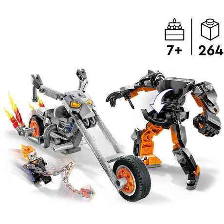 Lego Marvel - Giocattolo da costruzione per motocicletta mech Ghost Rider (76245)