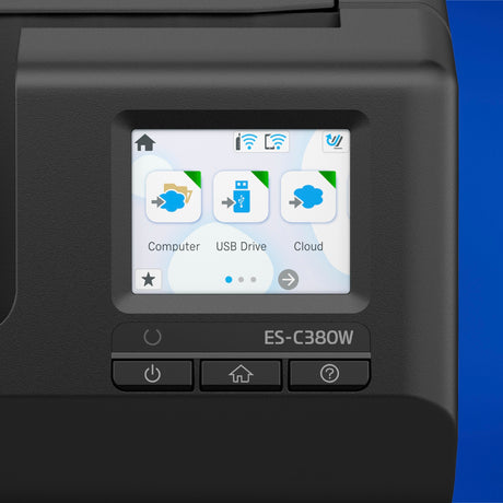 Scanner per documenti formato A4 compatto Epson es-c320w con connettività Wi-Fi e u-path (nero, a4, a5, a6, b5)