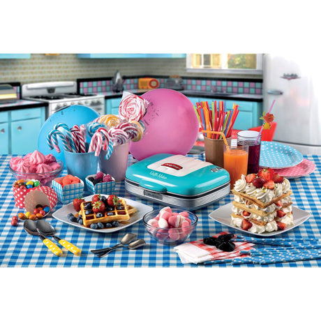 Ariete party time piastra per waffle 1973 01 (azzurro)