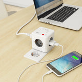 Allocacoc powercube esteso | Wi-Fi | ciabatta multipresa (bianco grigio, Belgio | Francia)