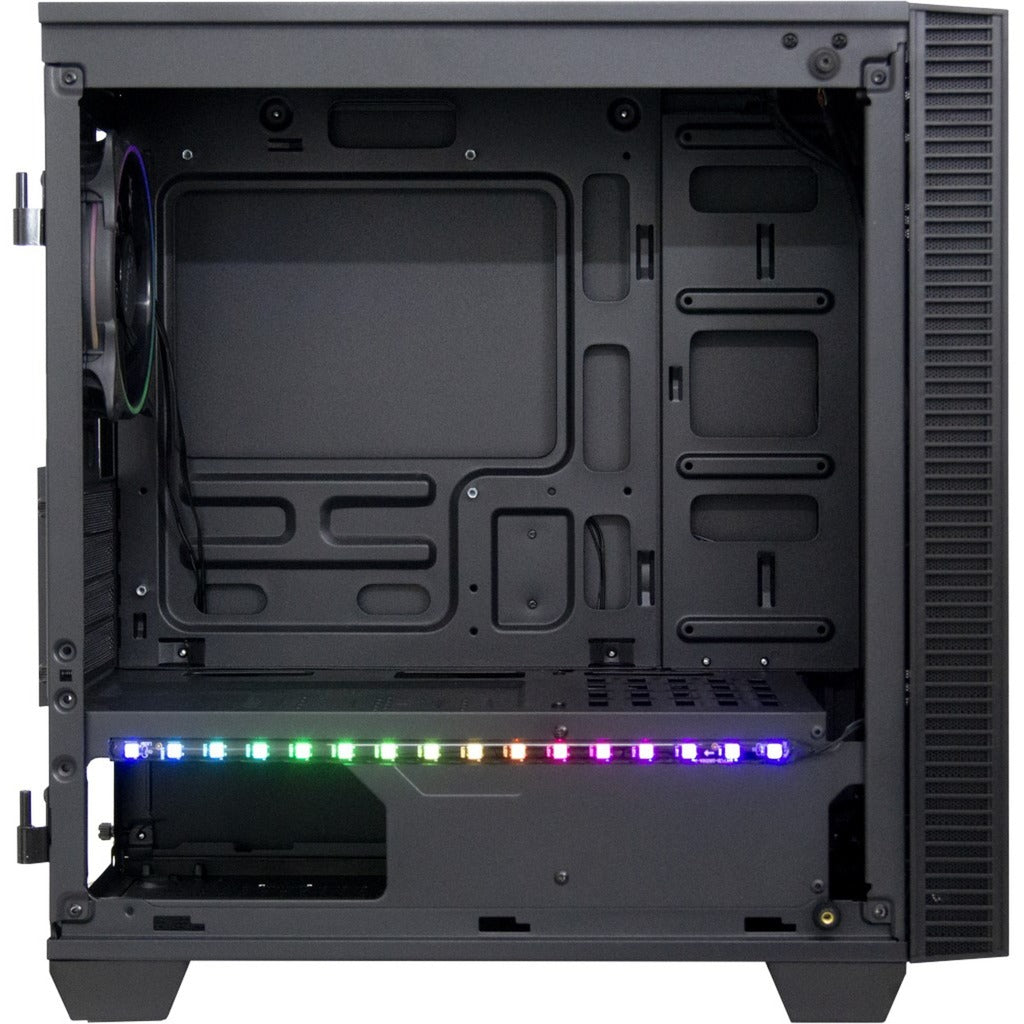 Custodia micro midi tower Inter-tech x-608 Infinity (nera | 1x USB-A | 1x USB-C | RGB | finestra)
