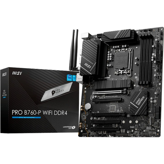 Scheda madre MSI Pro B760-P WiFi DDR4 Socket 1700 (RAID, 2,5 GB-LAN, WiFi, BT, audio, ATX)