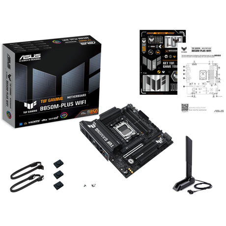 Scheda madre Asus Tuf Gaming B850M-Plus Wi-Fi Socket AM5 (2,5 GB-LAN, Wi-Fi 6e, BT, Suono, µATX)