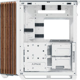 Custodia midi tower Apnx v1-w-wt-v1 (colore legno bianco | 2x USB-A | 1x USB-C | finestra)