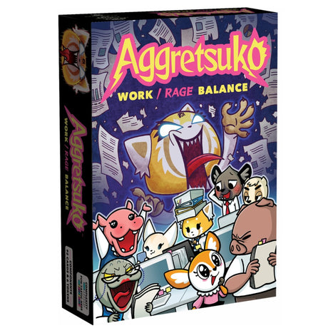 European player network aggretsuko: work rage balance card game (inglese, 3 - 6 giocatori, 30 minuti, da 10 anni)