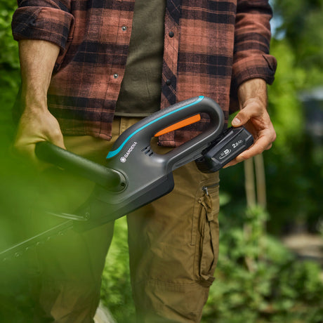 Gardena tagliasiepi a batteria easycut 55 18v solo (grigio turchese, 14735-55, batteria e caricabatterie non inclusi)