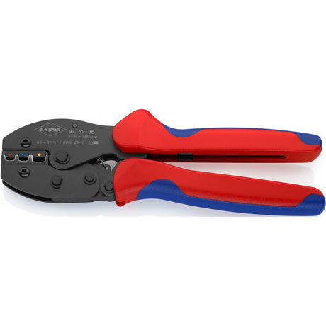 Pinza per crimpare Knipex preciforce 97 52 36 sb (rosso blu, spelatura, crimpatura 0,5 - 6,0 mm²)