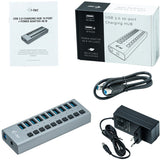 I-tec Hub di ricarica USB 3.0 10 porte + alimentatore Hub USB (nero)
