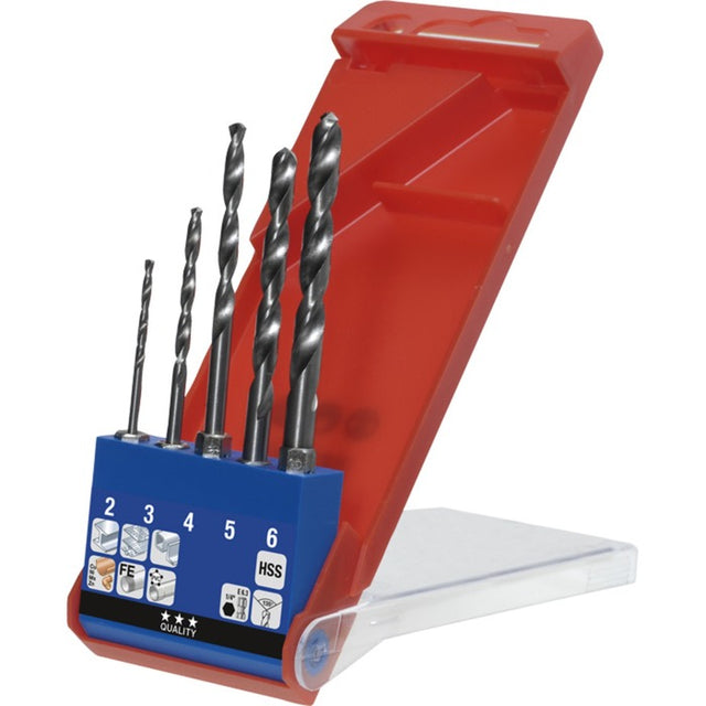 Set di punte elicoidali Kwb HSS Set di punte da 5 pezzi (2-6mm)