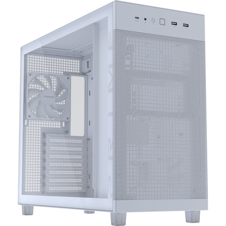 Asus Prime Ap303 - Alloggiamento Midi Tower con pannello in vetro temperato (Bianco | 2x USB-A | 1x USB-C | Vetro temperato)