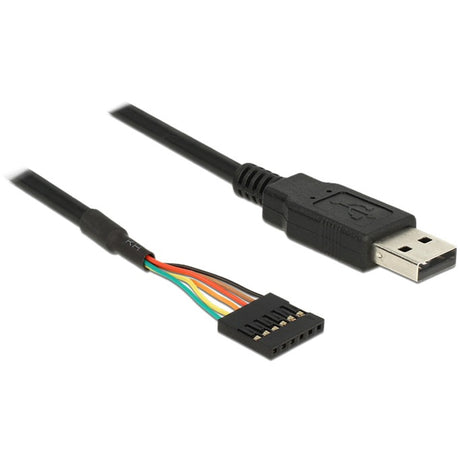 Delock convertitore USB 2.0 maschio > cavo TTL femmina con connettore a 6 pin (nero, 1,8 metri)