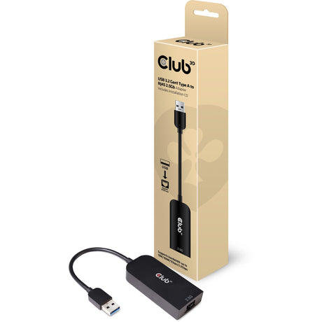 Club 3D USB-A 3.2 Gen1 > Adattatore RJ-45 2,5 Gbps (nero, 0,16 metri)