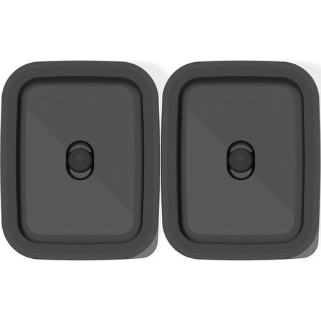 Weber Works Prep Containers (set di 2) (acciaio inossidabile, 2 contenitori per alimenti in acciaio inossidabile con coperchio, 1,8 litri per contenitore)