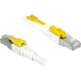 Delock cavo patch rj-45 sicuro con cat.6a (bianco, 85333, 3 metri)