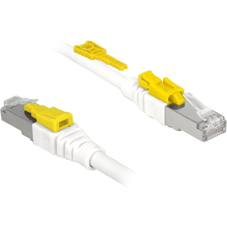 Delock cavo patch rj-45 sicuro con cat.6a (bianco, 85333, 3 metri)