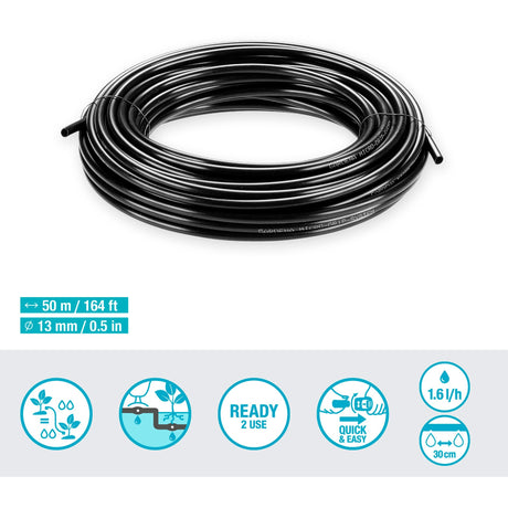 Gardena tubo gocciolante per arbusti siepi (50 m) gocciolatore (nero)