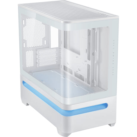 Custodia Midi Tower Asus Prime Ap202 (Bianco | 2x USB-A | 1x USB-C | RGB | Vetro temperato)