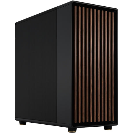 Custodia midi tower north xl dal design frattale (colore legno nero | 2x USB-A | 1x USB-C)