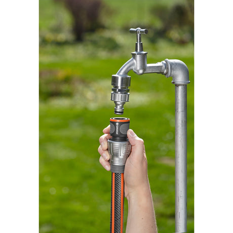 Connettore per tubo Gardena premium 19 mm (3 4 ) (grigio argento, 18256-50)