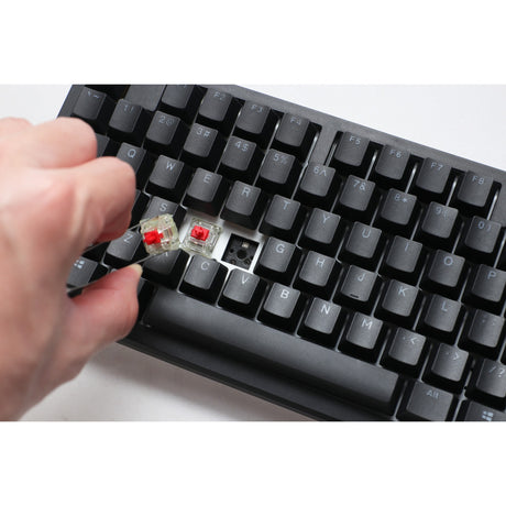 Tastiera da gioco meccanica Ducky zero 6108 classic nera rgb (nera, layout us (qwerty), cherry mx2a rossa, 100%, led rgb, double-shot pbt, hot swap, 2.4ghz | bluetooth | usb-c)