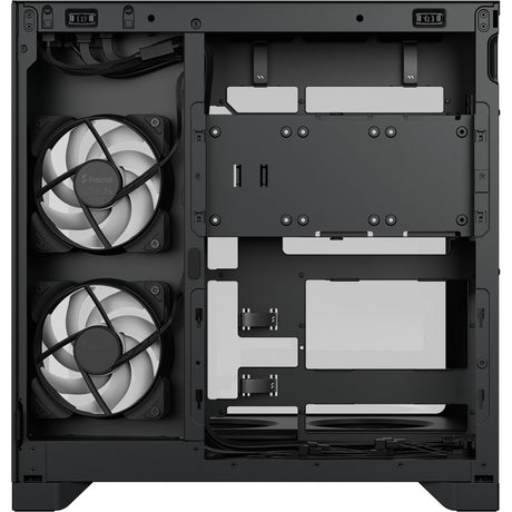 Custodia midi tower rgb dal design frattale pop 2 vision (nero | 1x usb-a | 1x usb-c | rgb | vetro temperato)