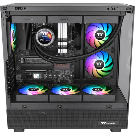 Thermaltake CT120 EX Ventola di raffreddamento per PC con sincronizzazione ARGB inversa (pacchetto da 3 ventole) Ventole per case (Nero, 3 pezzi, 120 x 120 x 25 mm, PWM)