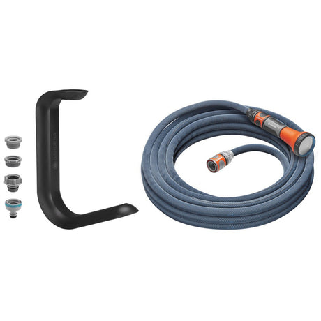 Gardena tubo tessile liano xtreme 10 m set, con liano tapfix (grigio scuro arancione)