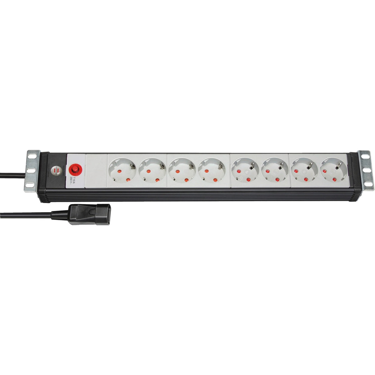 Brennerstuhl premium-line 19 prese multiple per quadri elettrici 8 vie luce nera gr 3m h05vv-f 3g1,5 19 -formato