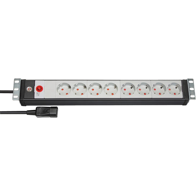 Brennerstuhl premium-line 19 prese multiple per quadri elettrici 8 vie luce nera gr 3m h05vv-f 3g1,5 19 -formato