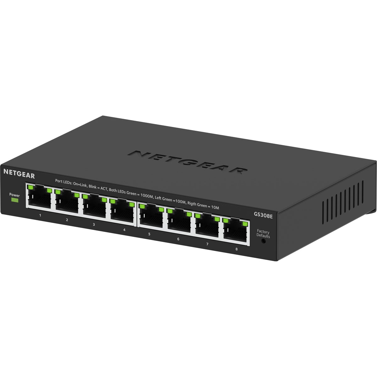 Switch Gigabit Ethernet Plus Netgear a 8 porte (GS308EV4) (nero)