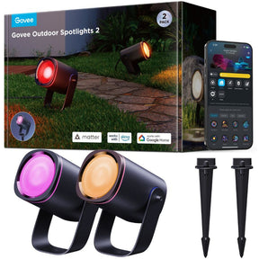 I faretti da esterno intelligenti Govee contano rgbicww - Confezione da 2 faretti da giardino