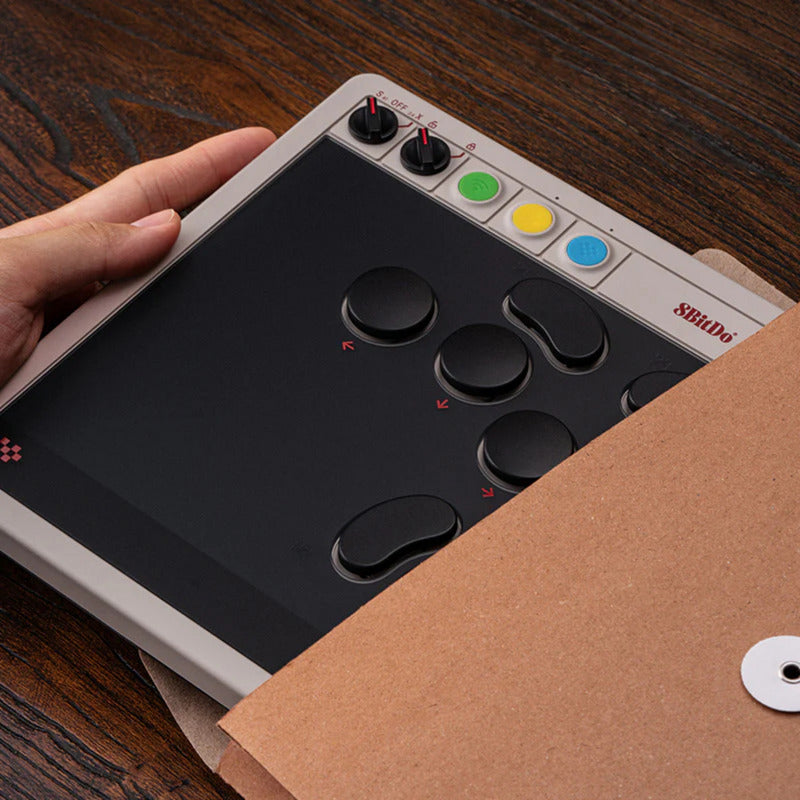 Controller arcade 8bitdo (grigio rosso, usb bluetooth 2,4 ghz, nintendo switch 1+2, pc)