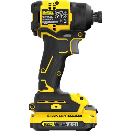 Avvitatore a percussione Stanley fatmax v20 18v (nero giallo, batteria e caricabatterie inclusi, con custodia)