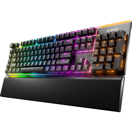 Silenzio! tastiera da gioco meccanica tattile silenziosa rgb con montaggio leggero (nera, layout us (qwerty), tattile silenziosa, 100%, argb, copritasti a doppio scatto pbt)
