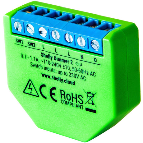 Shelly dimmer 2 - dimmer - da interno - 200w - verde