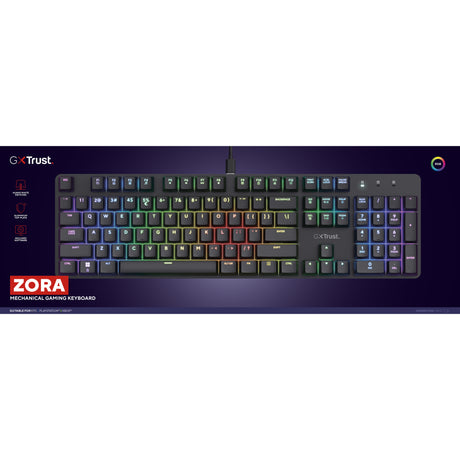 Tastiera da gioco meccanica Trust GXT 871 Zora (nera, layout USA (QWERTY), Huano Red, 100%, RGB)