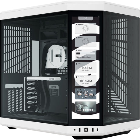 Custodia midi tower Hyte Y70 touch infinite (bianco nero | 2x USB-A | 1x USB-C | vetro temperato)