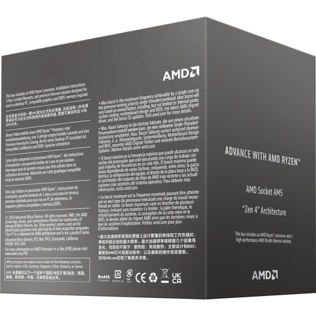 Processore AMD Ryzen 5 8400F, 4,2 GHz (4,7 GHz Turbo Boost) con socket AM5 (sbloccato, Wraith Stealth, in scatola)