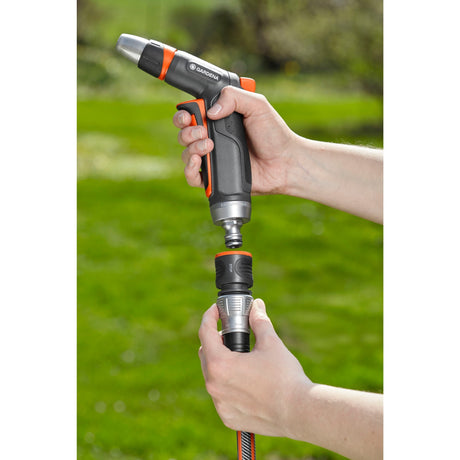 Gardena premium water stop 13 mm (1 2 ), 15 mm (5 8 ) connettore per tubo (grigio argento, 18253-50)