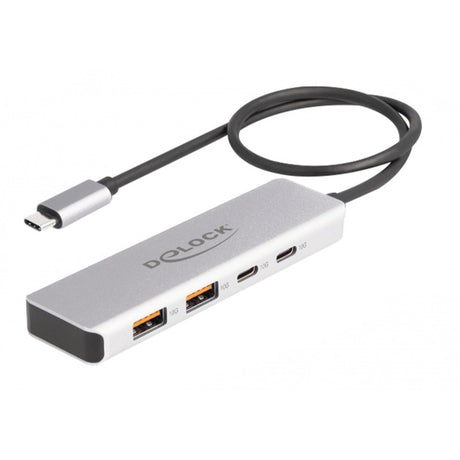 Delock Hub USB-C USB 10 Gbps Hub USB (grigio, 2x USB-A 3.2 (10 Gbit s), 2x USB-C 3.2 (10 Gbit s))