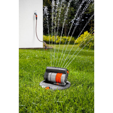 Gardena set completo con irrigatore oscillante pop-up os 140 sistema di irrigazione (grigio arancione, 8221-20)