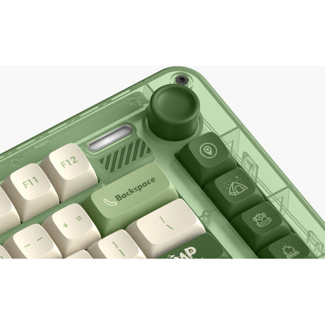 Tastiera meccanica wireless da campeggio Iqunix zx75 (verde, layout USA (QWERTY), Iqunix Moonstone Turbo, 75%, LED RGB, sostituibile a caldo, PBT double-shot, 2,4 GHz | Bluetooth 5.1 | USB-C)
