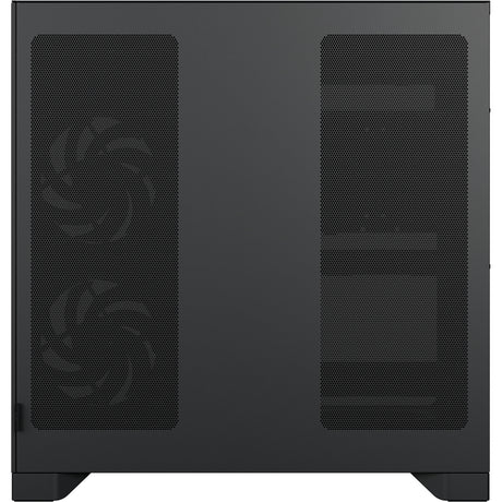 Custodia midi tower rgb dal design frattale pop 2 vision (nero | 1x usb-a | 1x usb-c | rgb | vetro temperato)