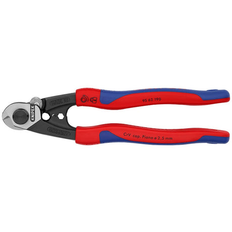 Cesoia per filo d'acciaio Knipex con gancio di montaggio 95 62 190 pinza da taglio (blu)