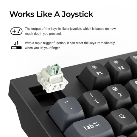 Keychron q5 he tastiera con interruttore magnetico 8k (nera, layout us (qwerty), lime ultraveloce, 96%, led rgb, osa double-shot pbt, hot swap, manopola)