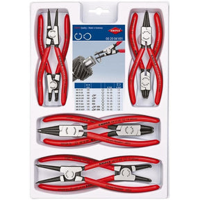 Knipex set di pinze per anelli di sicurezza 00 20 04 v01 (rosso nero, 8 pezzi)