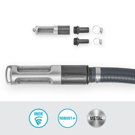 Set filtro di aspirazione Gardena con valvola di non ritorno (grigio argento)