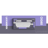 Tastiera meccanica wireless Iqunix og80 lavandin (lavanda, layout us (qwerty), rosso ciliegia mx, 80% (tkl), sostituibile a caldo, pbt, 2,4 ghz | bluetooth 5.1 | usb-c)