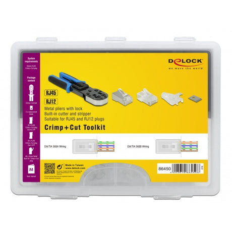 Delock pinza a crimpare rj45 + set di taglio (nero blu)